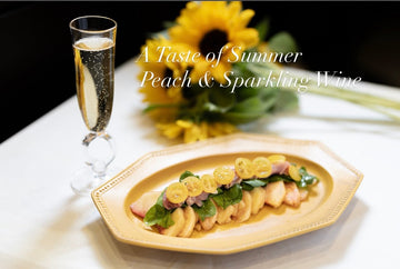 夏の桃のサラダとスパークリングワイン🍑🌿🥂 Summer Peach Salad & Sparkling Wine