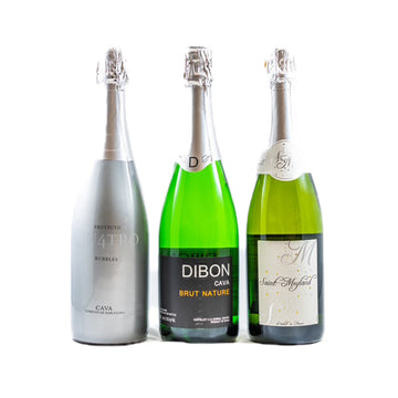 スパークリングワイン3本セット　スペイン産750ml×2 フランス産750ml×1　（白泡辛口）