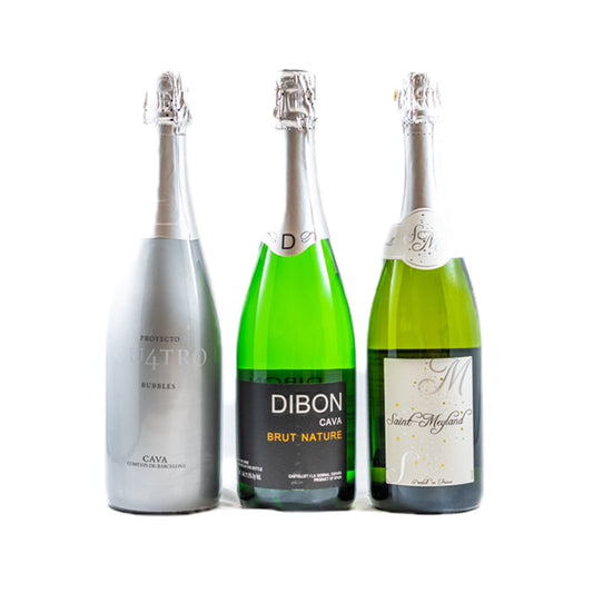 スパークリングワイン3本セット　スペイン産750ml×2 フランス産750ml×1　（白泡辛口）